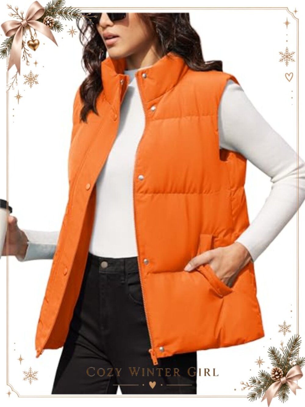 Women's Puffer Vest Sleeveless Zip Up Lightweight Winter Padded Gilet with